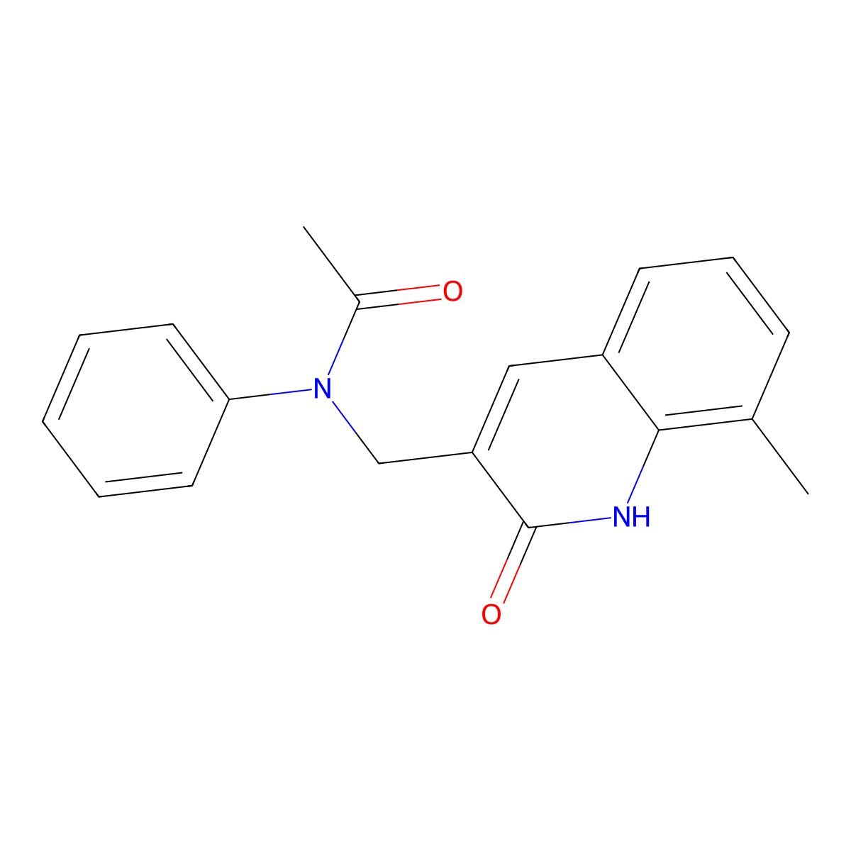 N-[(8-methyl-2-oxo-1H-quinolin-3-yl)methyl]-N-phenylacetamide molecular structure, CAS 496797-80-9