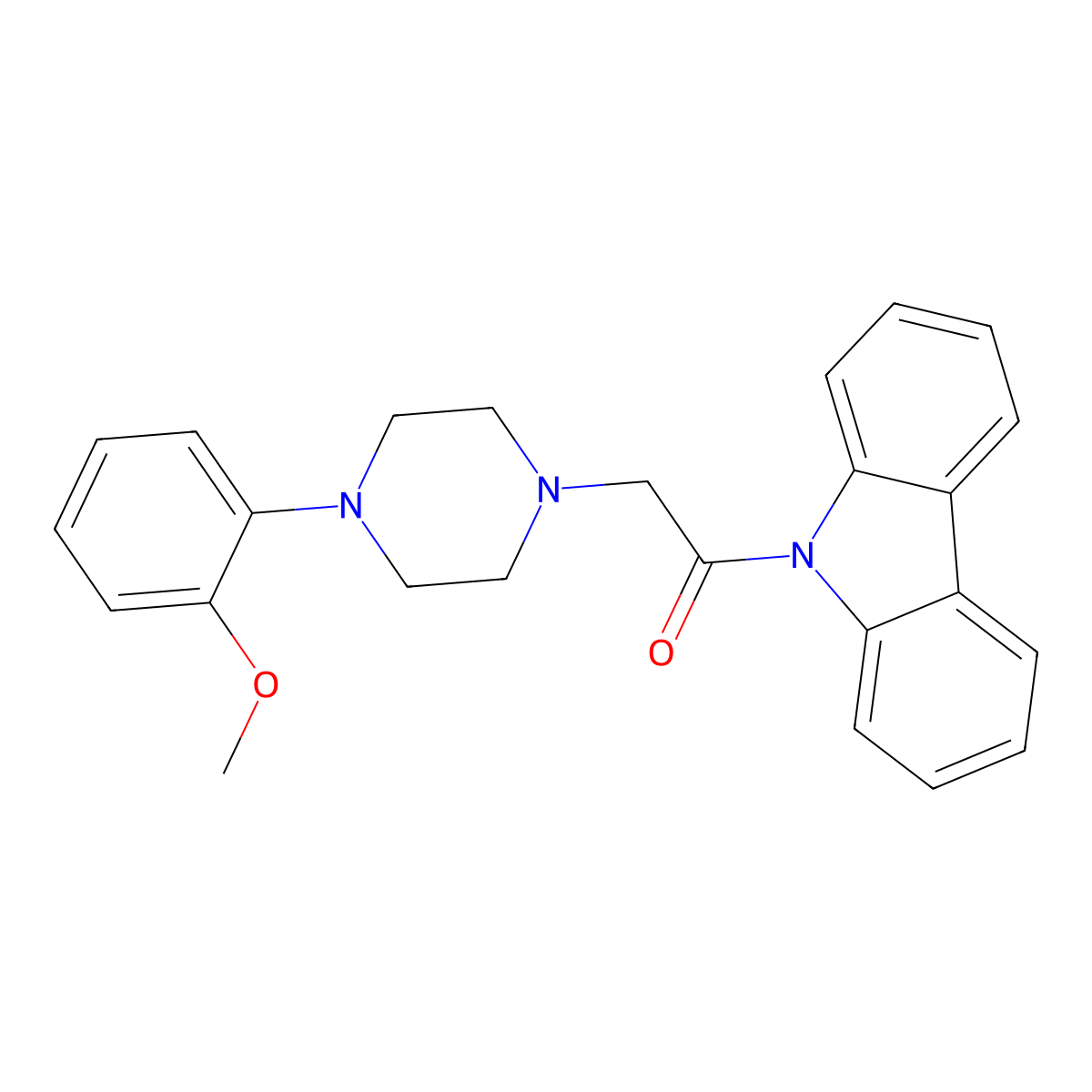 1-(9H-carbazol-9-yl)-2-[4-(2-methoxyphenyl)piperazin-1-yl]ethanone molecular structure, CAS 496798-96-0