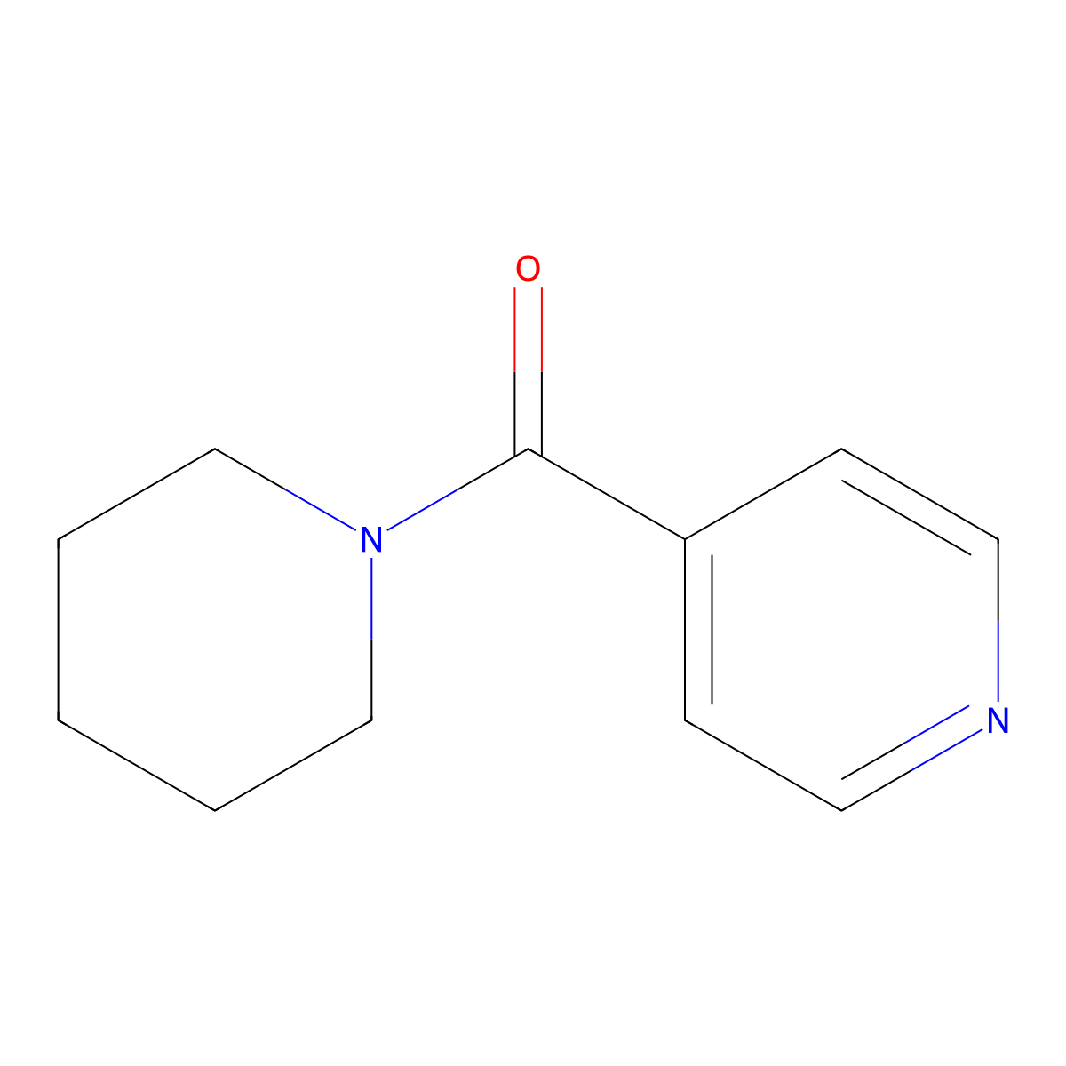 Piperidin-1-yl(pyridin-4-yl)methanone molecular structure, CAS 4968-87-0
