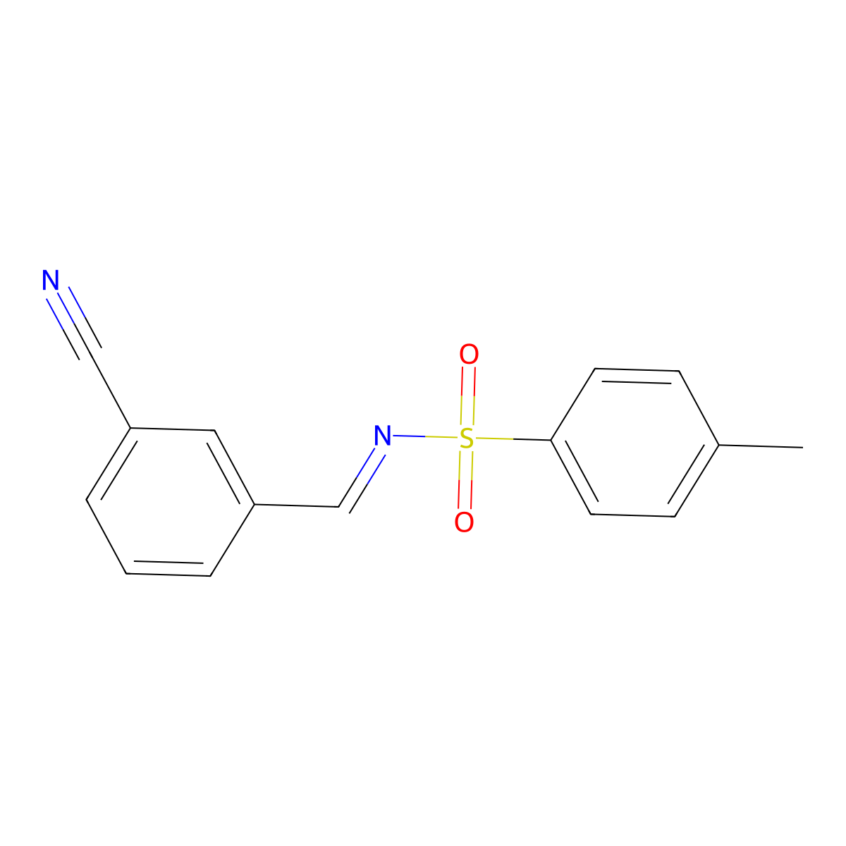 Benzenesulfonamide, N-[(3-cyanophenyl)methylene]-4-methyl- molecular structure, CAS 496800-11-4