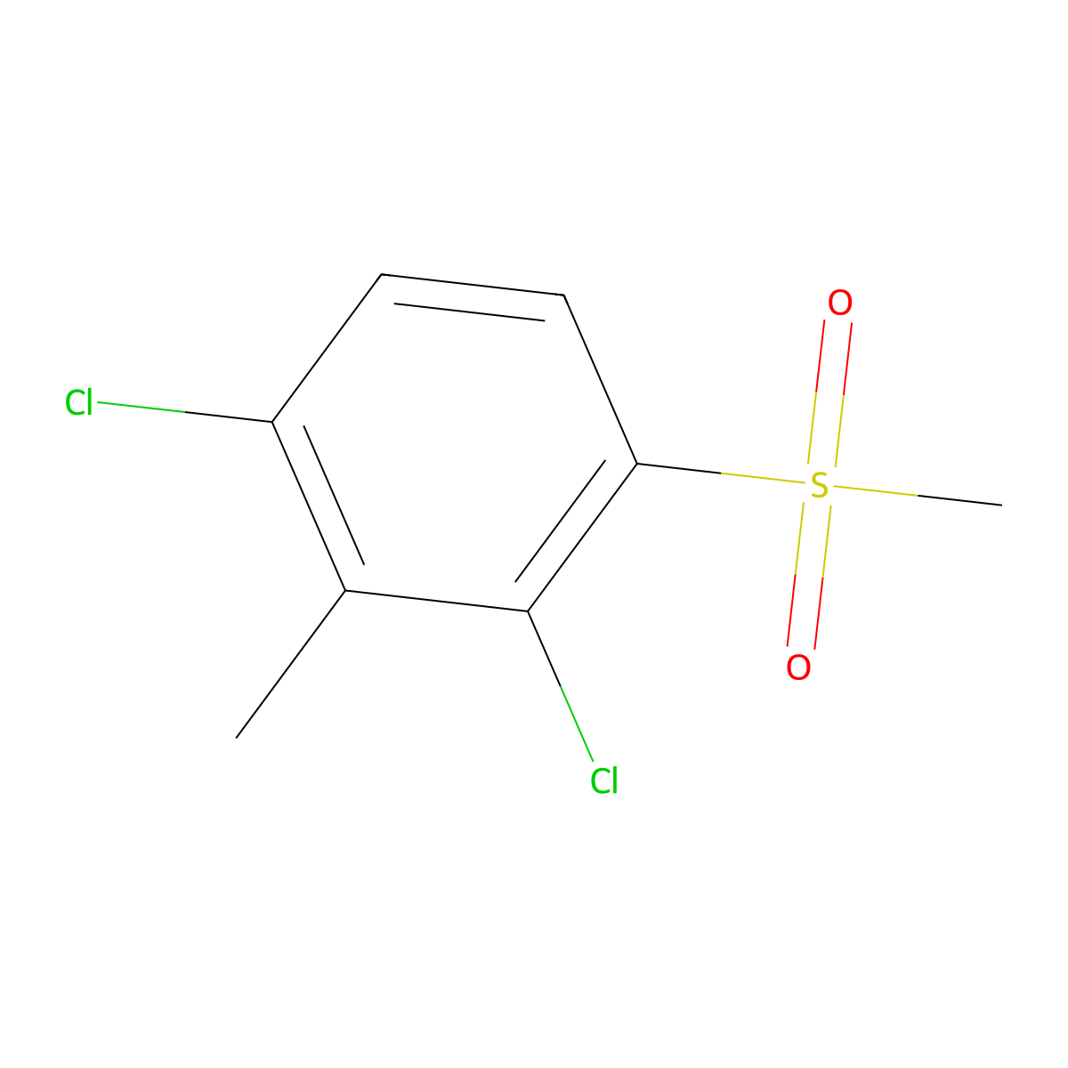 1,3-Dichloro-2-methyl-4-(methylsulfonyl)benzene molecular structure, CAS 496805-63-1