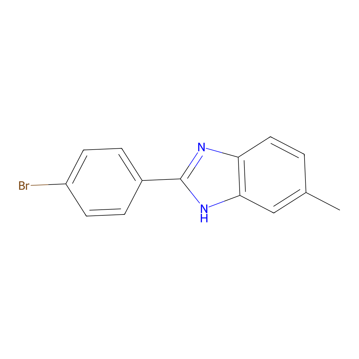 2-(4-bromophenyl)-6-methyl-1H-benzimidazole molecular structure, CAS 496807-37-5