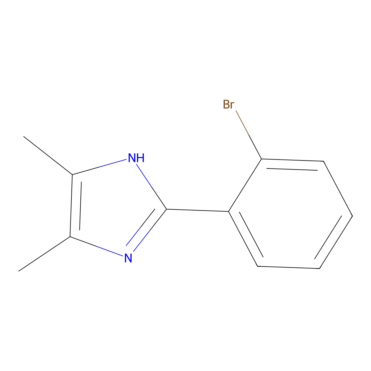 2-(2-bromophenyl)-4,5-dimethyl-1H-imidazole molecular structure, CAS 496807-43-3