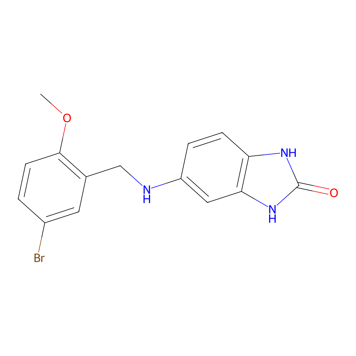 5-[(5-bromo-2-methoxybenzyl)amino]-1,3-dihydro-2H-benzimidazol-2-one molecular structure, CAS 496807-86-4