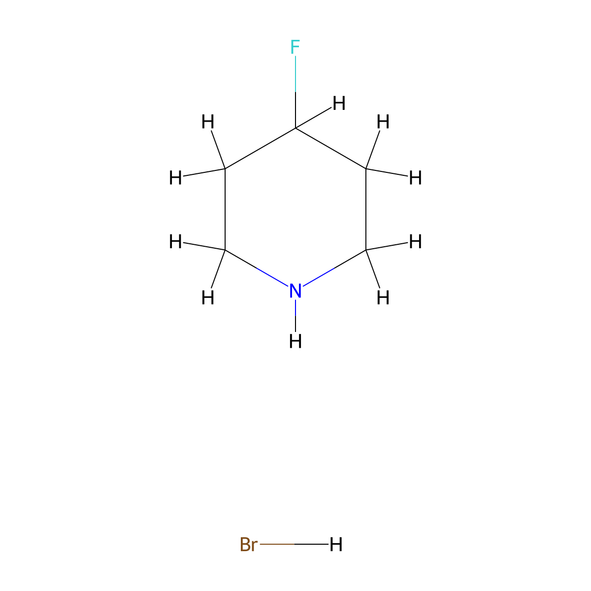 4-Fluoropiperidine hydrobromide molecular structure, CAS 496807-96-6