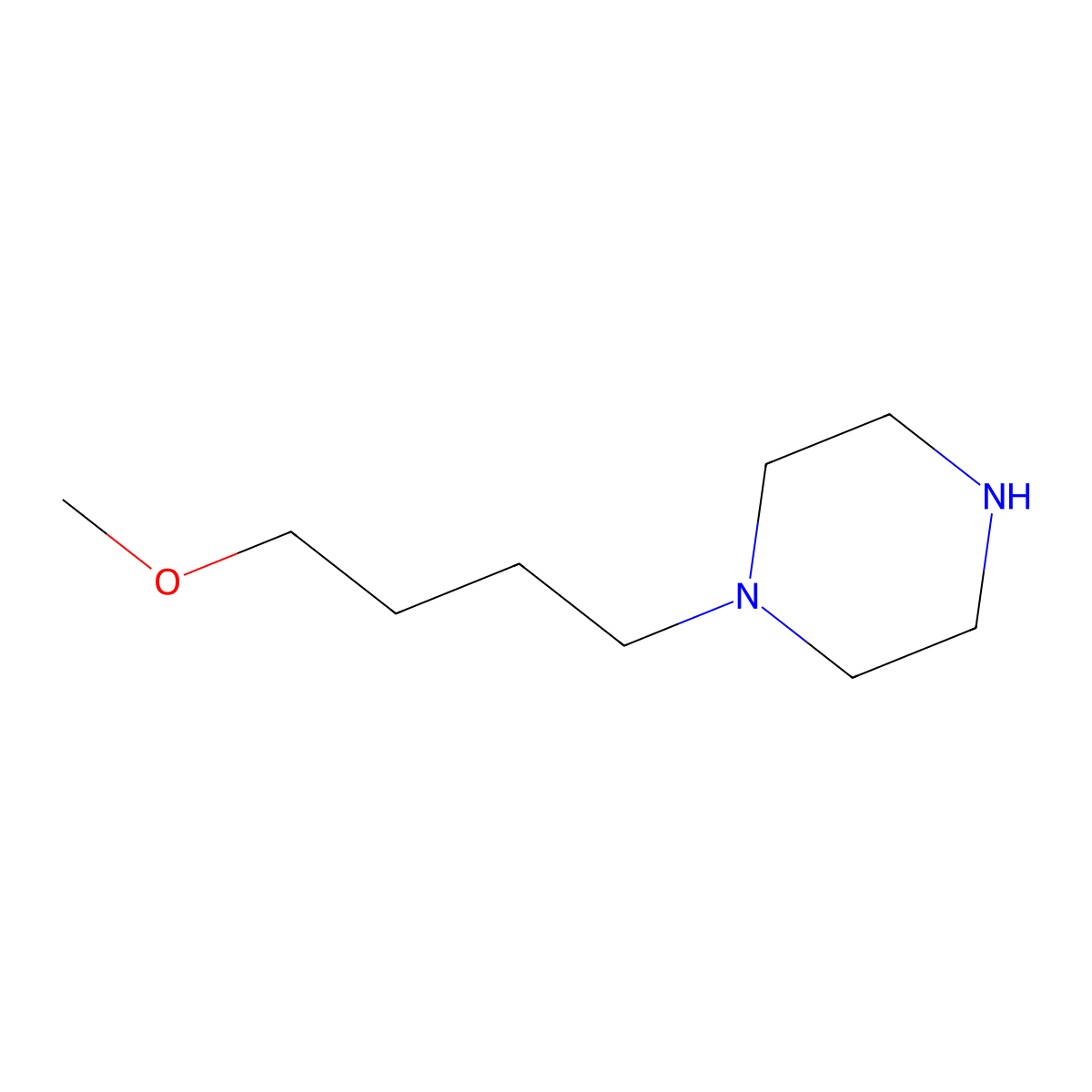 1-(4-Methoxybutyl)piperazine molecular structure, CAS 496808-02-7