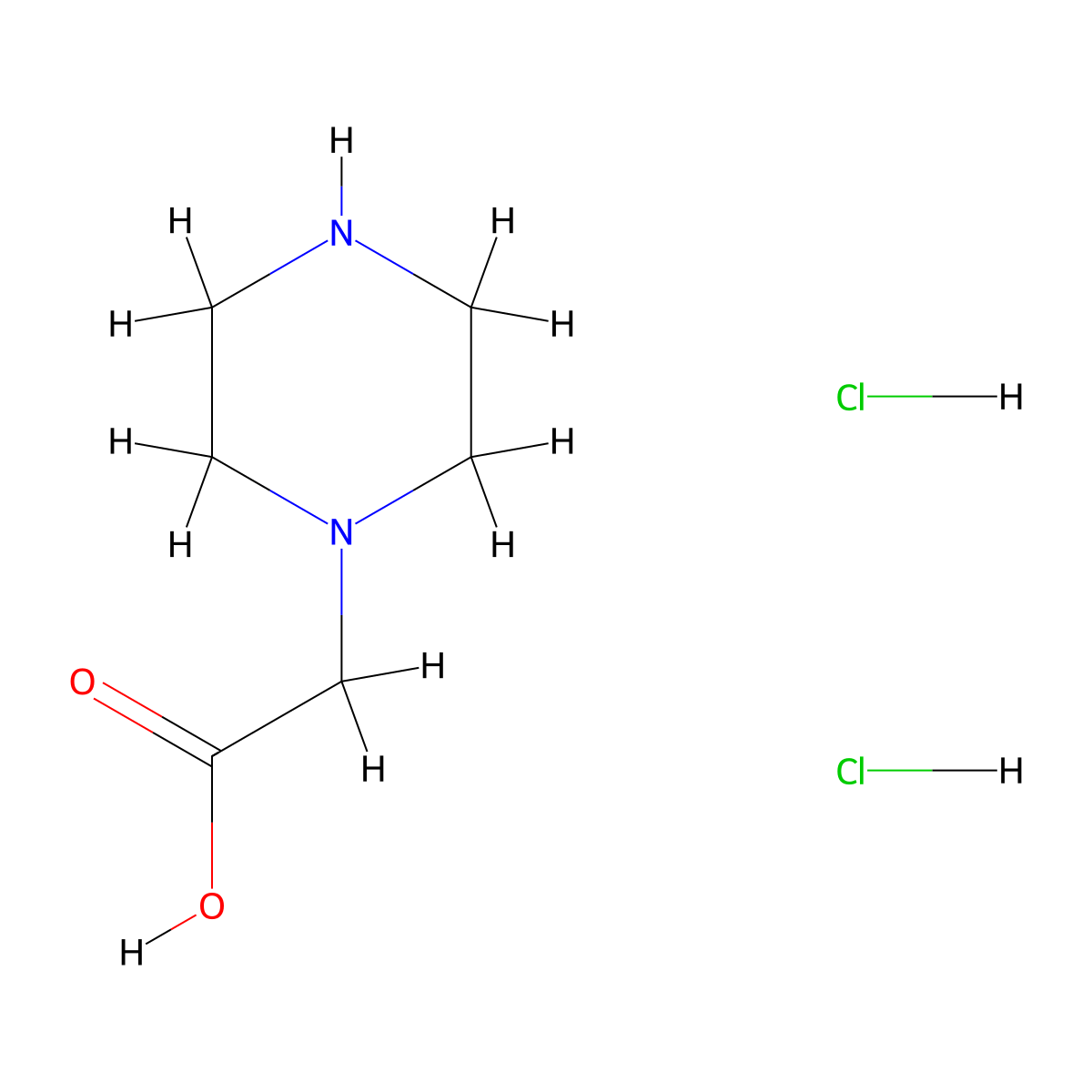 2-(Piperazin-1-yl)acetic acid dihydrochloride molecular structure, CAS 496808-05-0