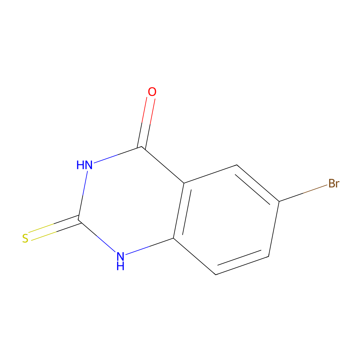 6-Bromo-2-thioxo-2,3-dihydroquinazolin-4(1H)-one molecular structure, CAS 49681-96-1