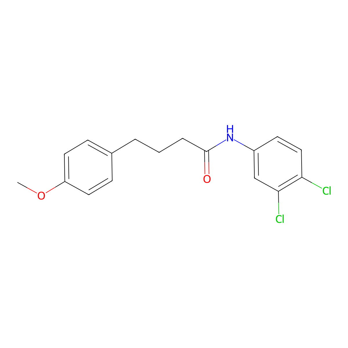 N-(3,4-dichlorophenyl)-4-(4-methoxyphenyl)butanamide molecular structure, CAS 496810-54-9
