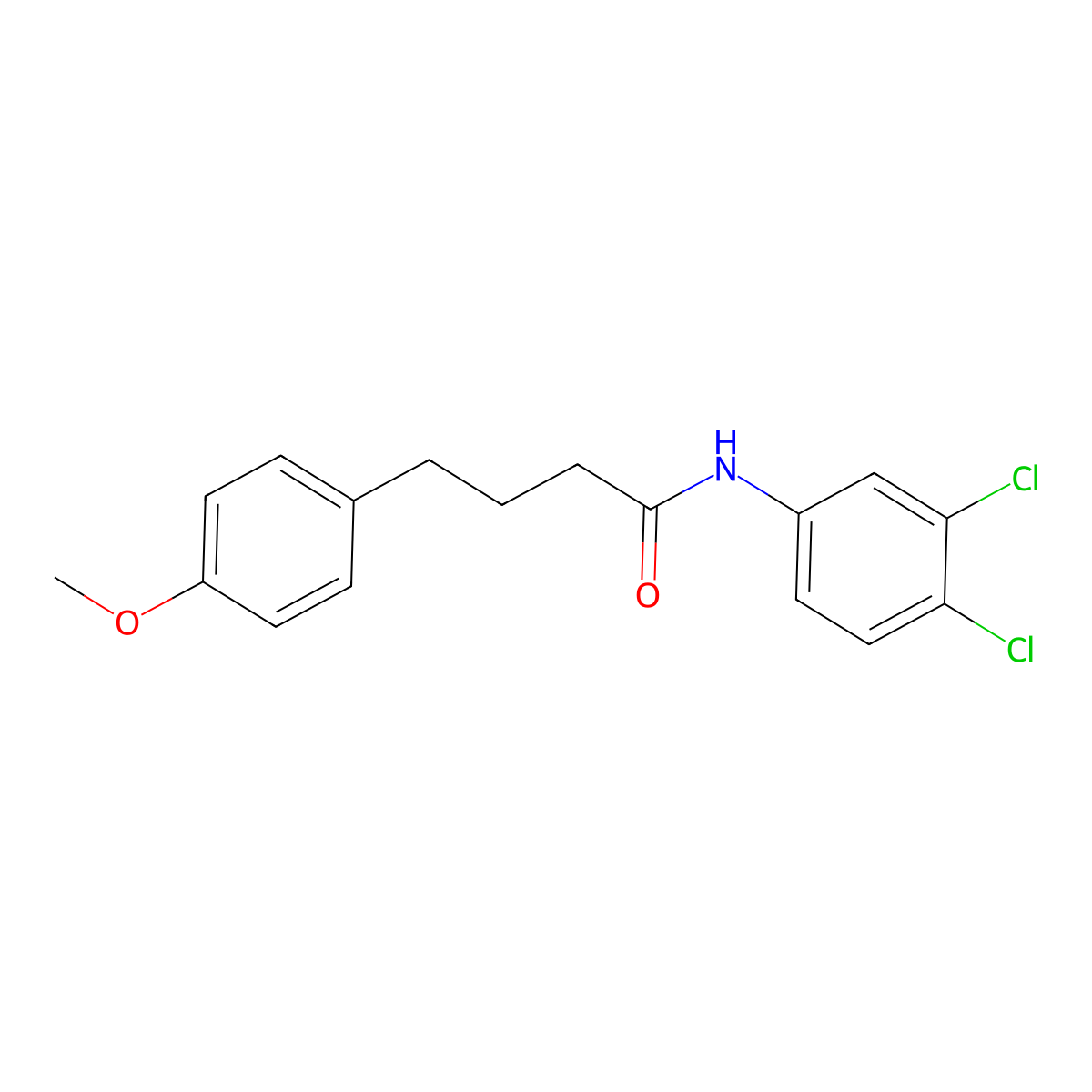 N-(3,4-dichlorophenyl)-4-(4-methoxyphenyl)butanamide molecular structure, CAS 496810-54-9