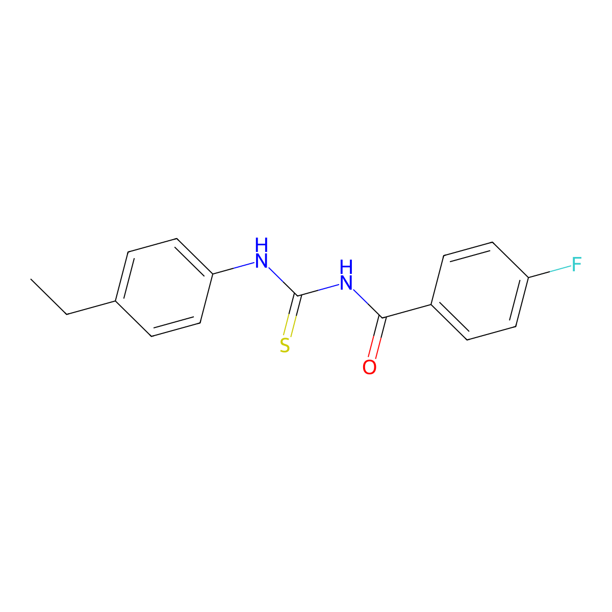 N-(4-ethylphenyl)-N'-(4-fluorobenzoyl)thiourea molecular structure, CAS 496810-71-0