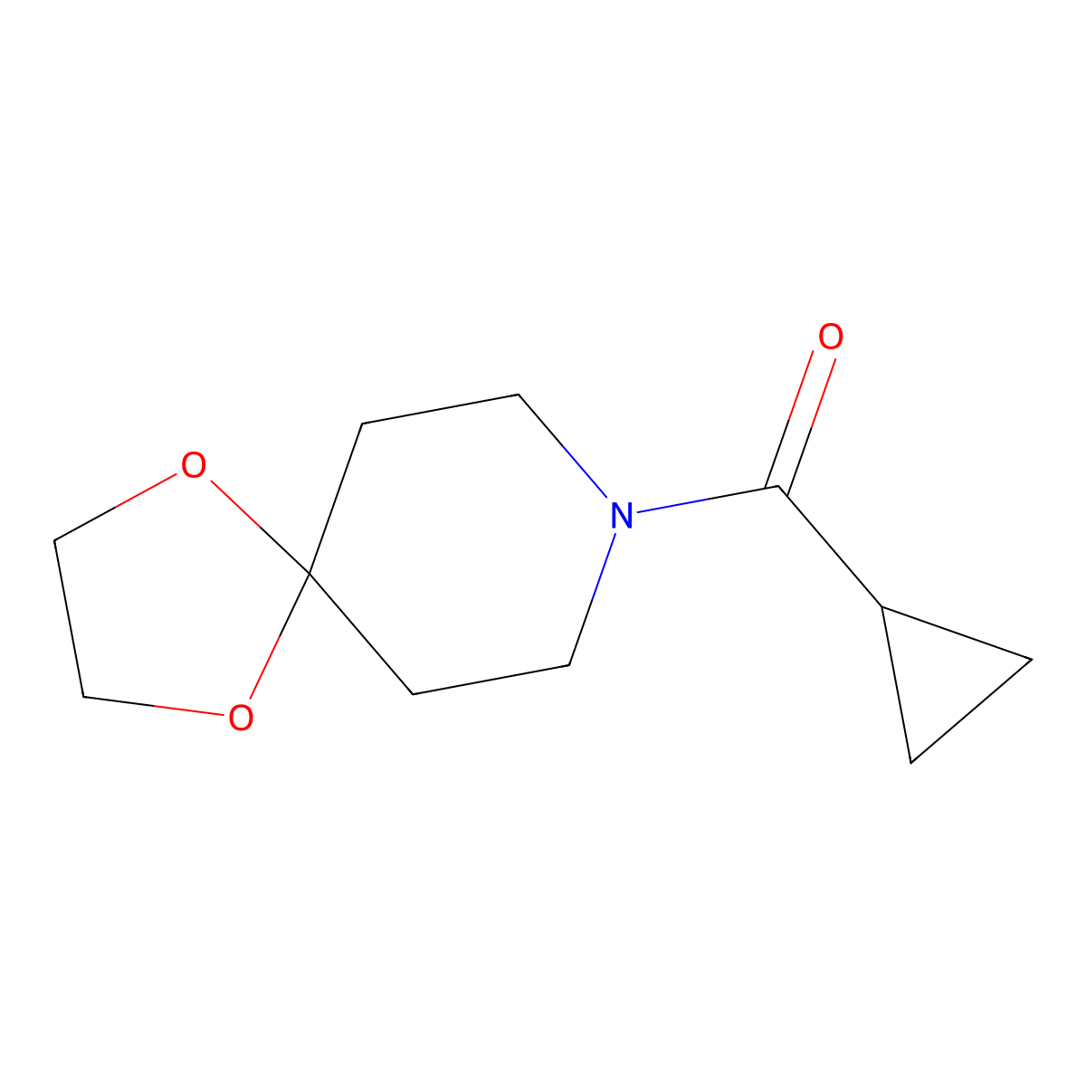 8-(Cyclopropylcarbonyl)-1,4-dioxa-8-azaspiro[4.5]decane molecular structure, CAS 49682-94-2
