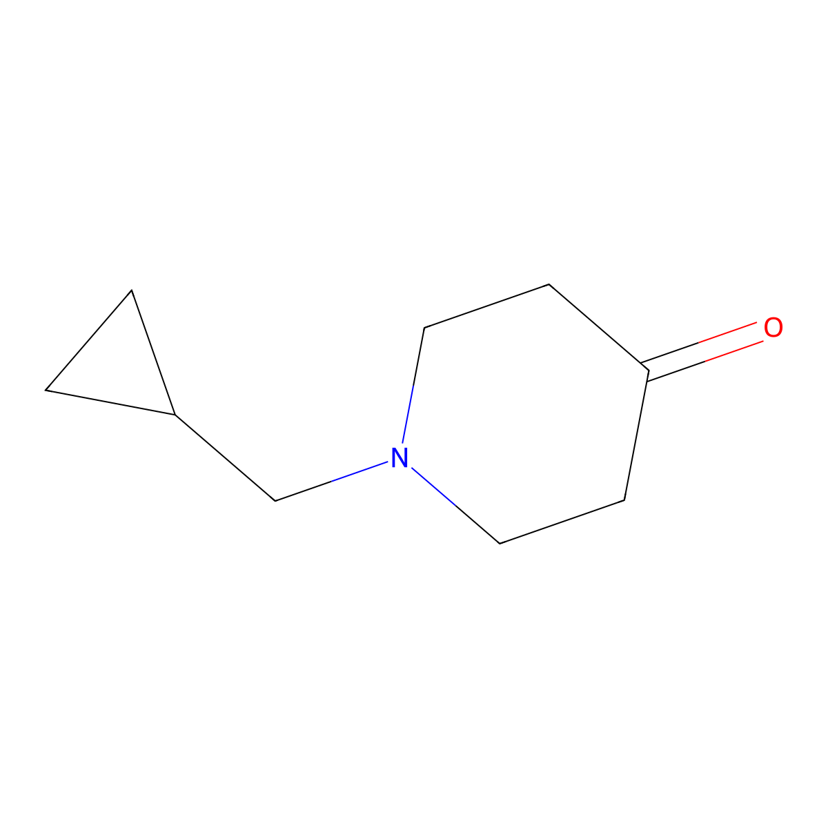 1-(Cyclopropylmethyl)piperidin-4-one molecular structure, CAS 49682-96-4