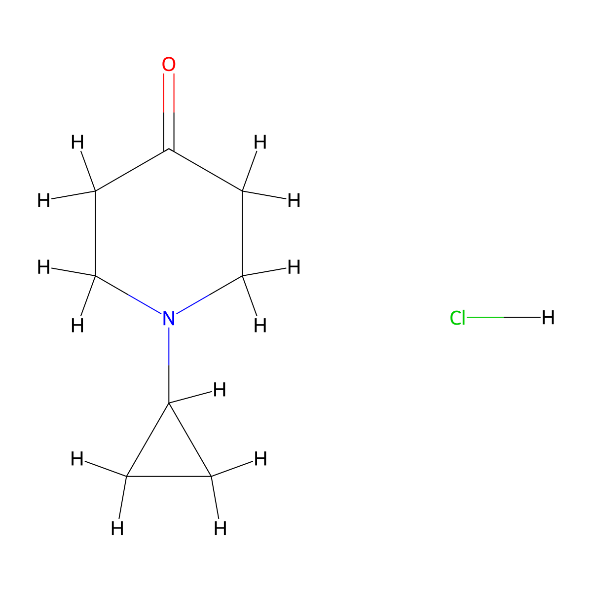 1-Cyclopropylpiperidin-4-one hydrochloride molecular structure, CAS 49683-18-3