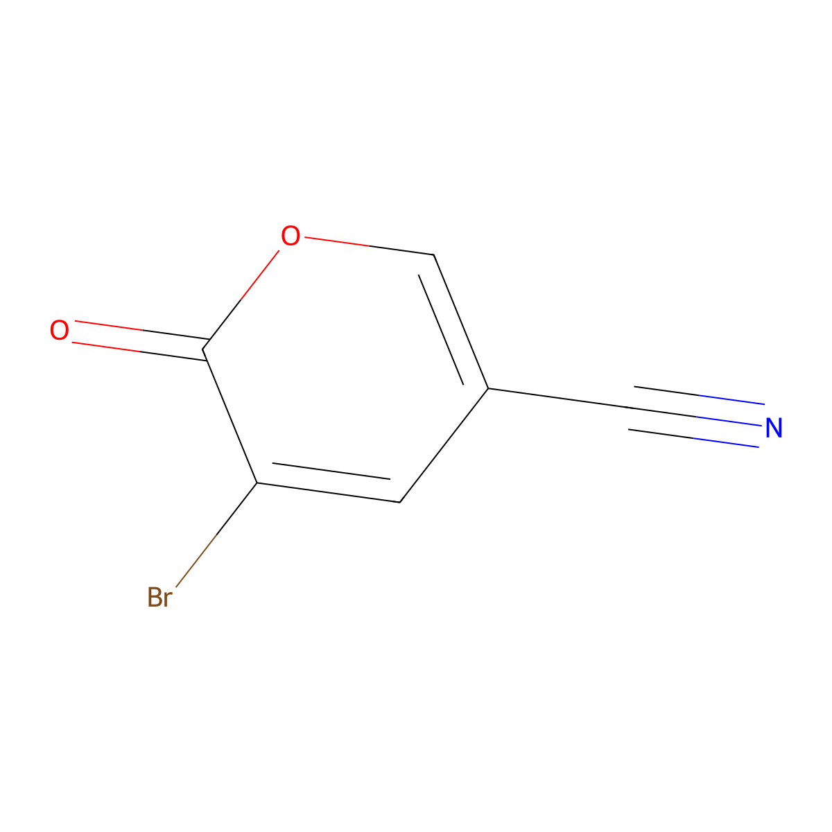 3-Bromo-2-oxo-2h-pyran-5-carbonitrile molecular structure, CAS 496835-90-6