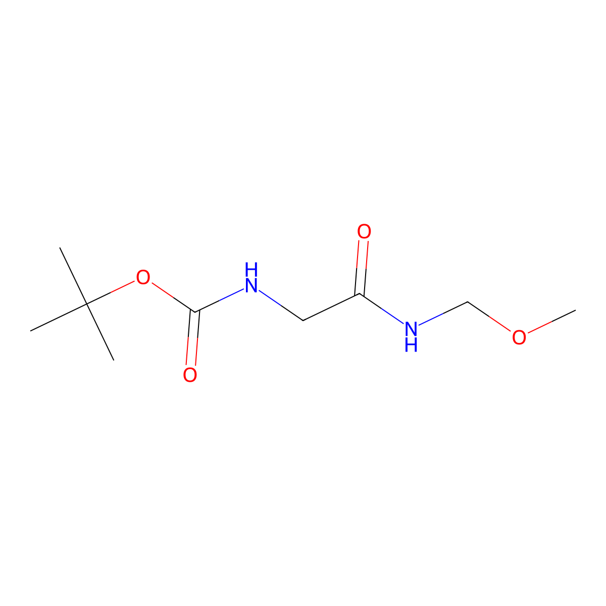 tert-Butyl (2-((methoxymethyl)amino)-2-oxoethyl)carbamate molecular structure, CAS 496836-38-5
