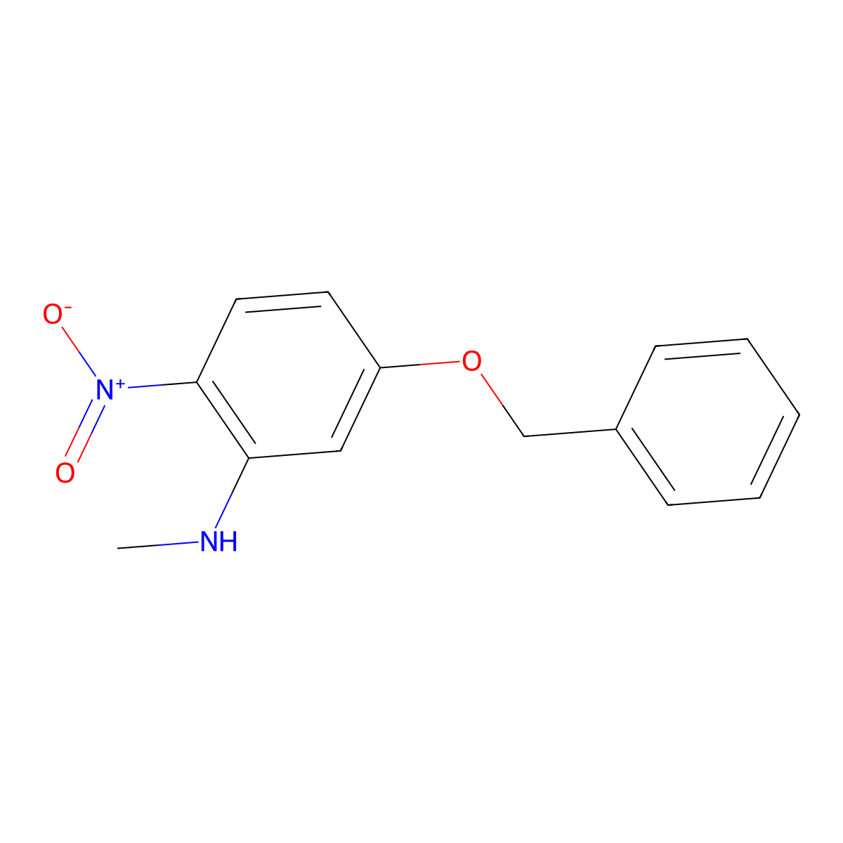 5-benzyloxy-N-methyl-2-nitroaniline molecular structure, CAS 496837-94-6