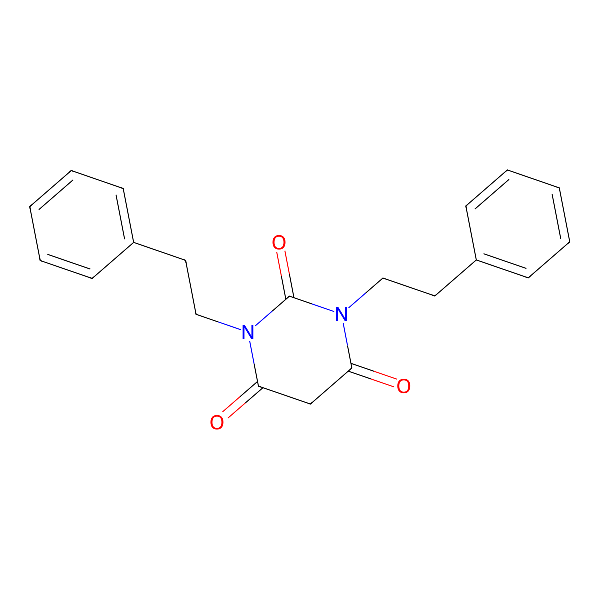 1,3-bis(2-phenylethyl)pyrimidine-2,4,6(1H,3H,5H)-trione molecular structure, CAS 496839-76-0