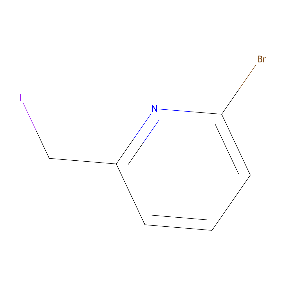 2-Bromo-6-(iodomethyl)pyridine molecular structure, CAS 496840-11-0