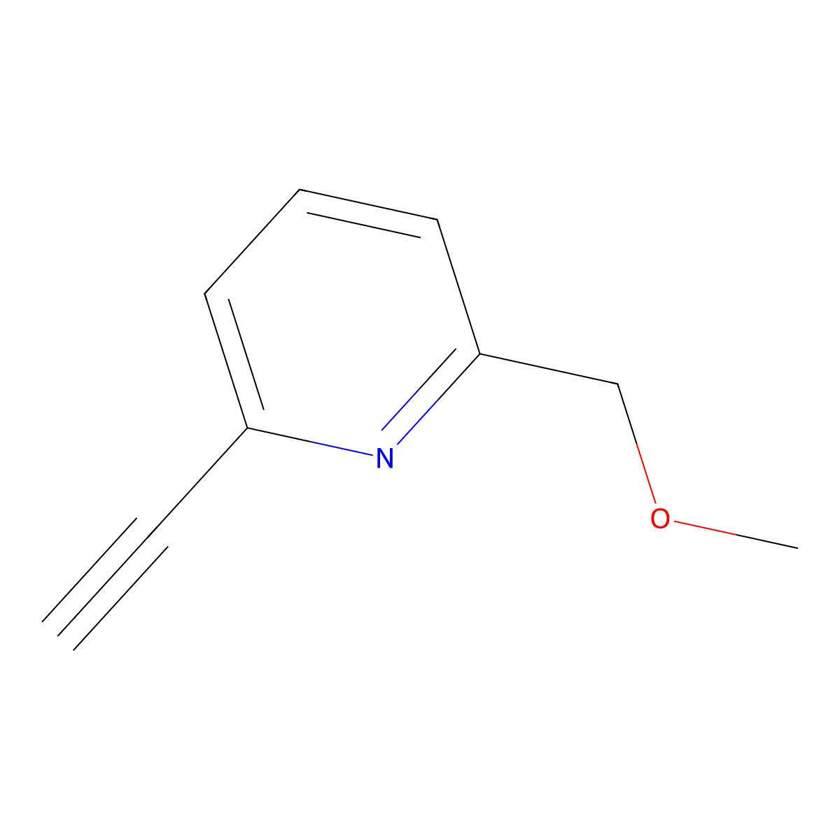 2-Ethynyl-6-(methoxymethyl)pyridine molecular structure, CAS 496840-21-2