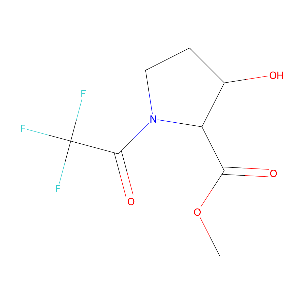 (2S,3R)-methyl 3-hydroxy-1-(2,2,2-trifluoroacetyl)pyrrolidine-2-carboxylate molecular structure, CAS 496841-09-9
