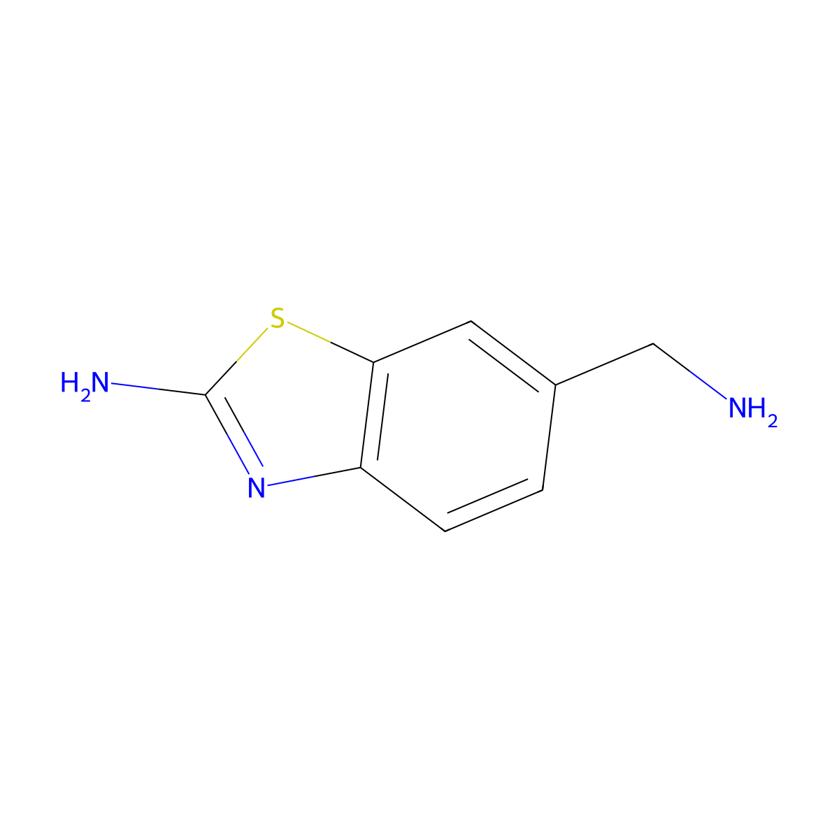 2-Amino-6-(aminomethyl)benzothiazole molecular structure, CAS 496841-89-5