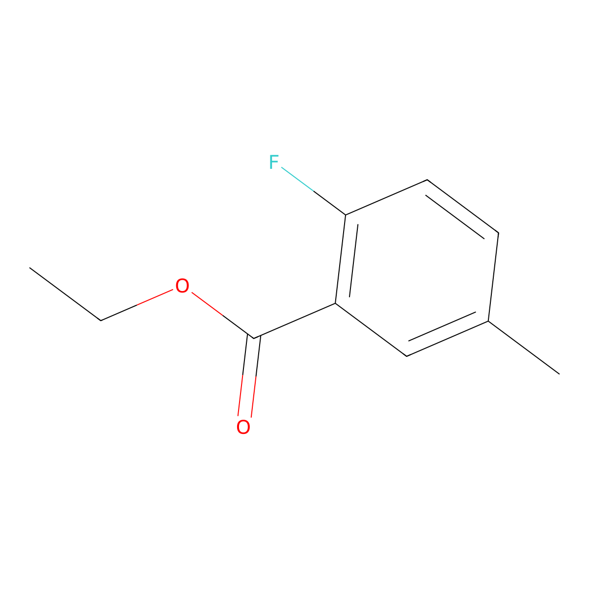 Ethyl 2-fluoro-5-methylbenzoate molecular structure, CAS 496841-90-8