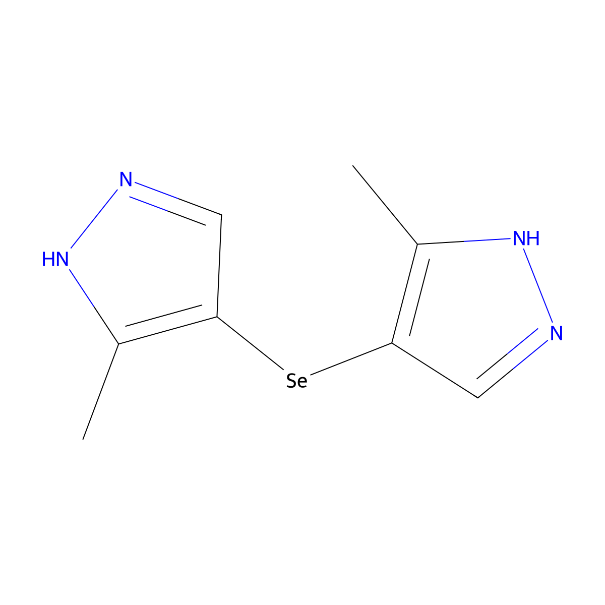 5-methyl-4-[(5-methyl-1H-pyrazol-4-yl)selanyl]-1H-pyrazole molecular structure, CAS 496842-40-1