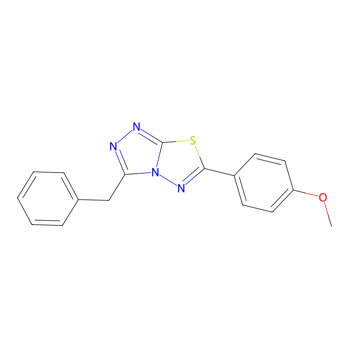3-Benzyl-6-(4-methoxyphenyl)-[1,2,4]triazolo[3,4-b][1,3,4]thiadiazole molecular structure, CAS 496842-81-0