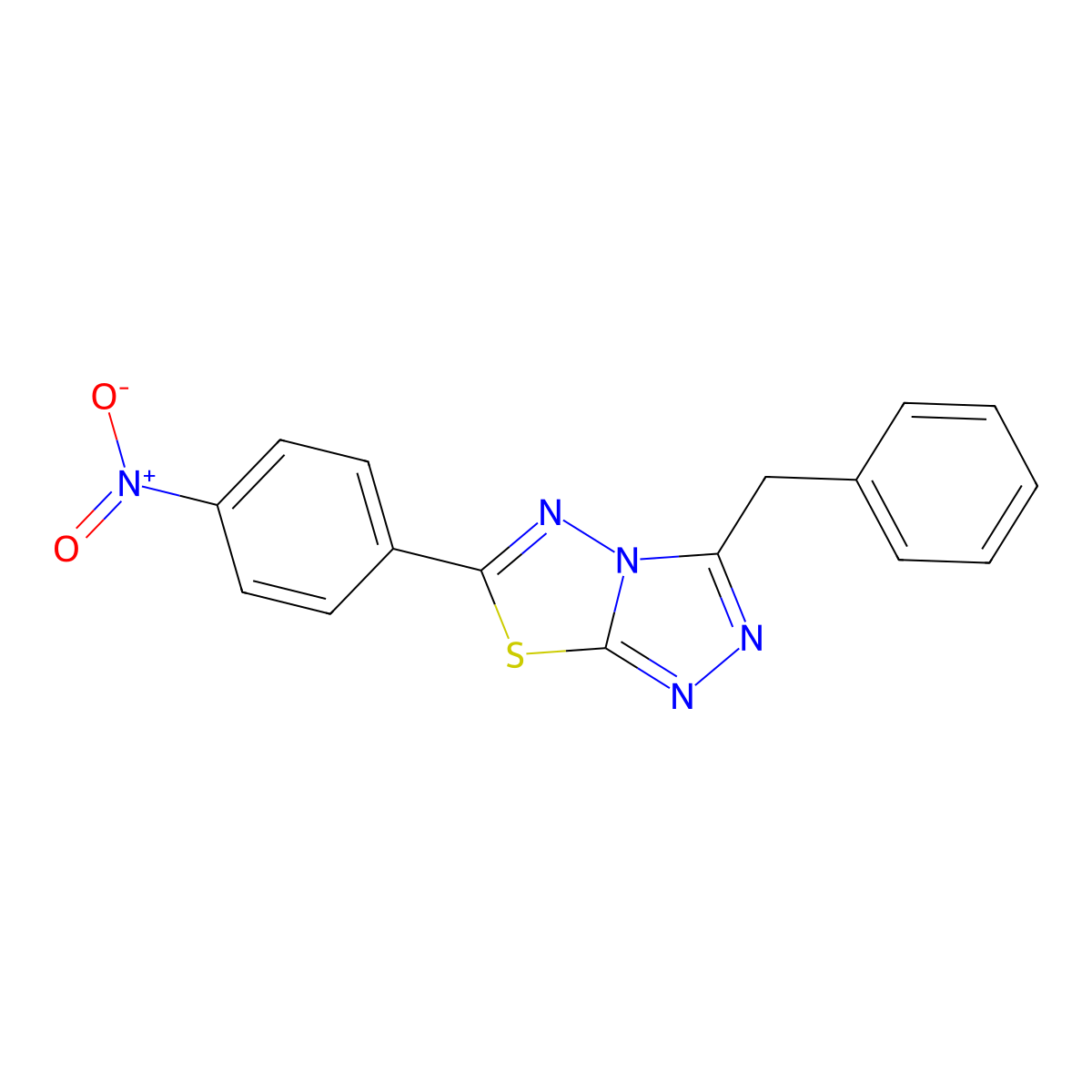 3-Benzyl-6-(4-nitrophenyl)-[1,2,4]triazolo[3,4-b][1,3,4]thiadiazole molecular structure, CAS 496842-82-1