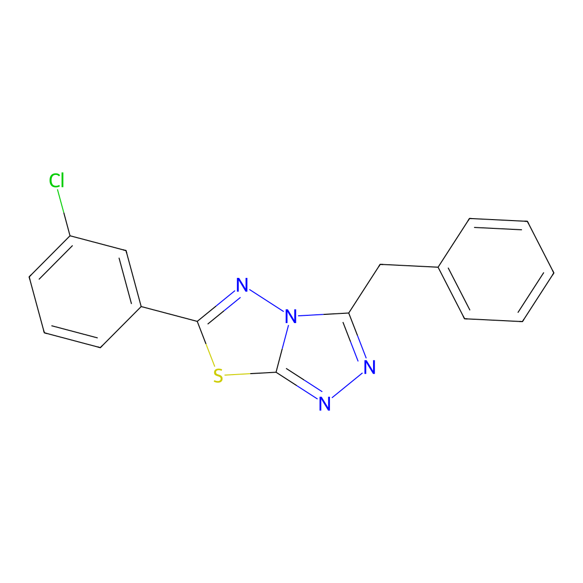 3-Benzyl-6-(3-chlorophenyl)[1,2,4]triazolo[3,4-b][1,3,4]thiadiazole molecular structure, CAS 496842-86-5
