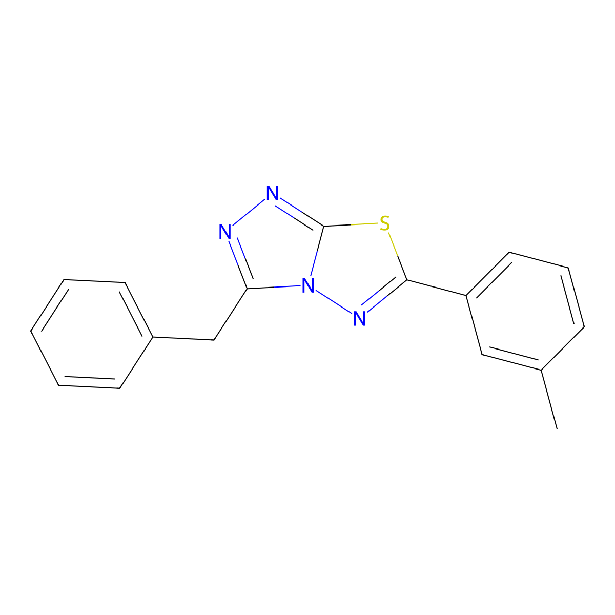 3-Benzyl-6-(3-methylphenyl)[1,2,4]triazolo[3,4-b][1,3,4]thiadiazole molecular structure, CAS 496842-87-6