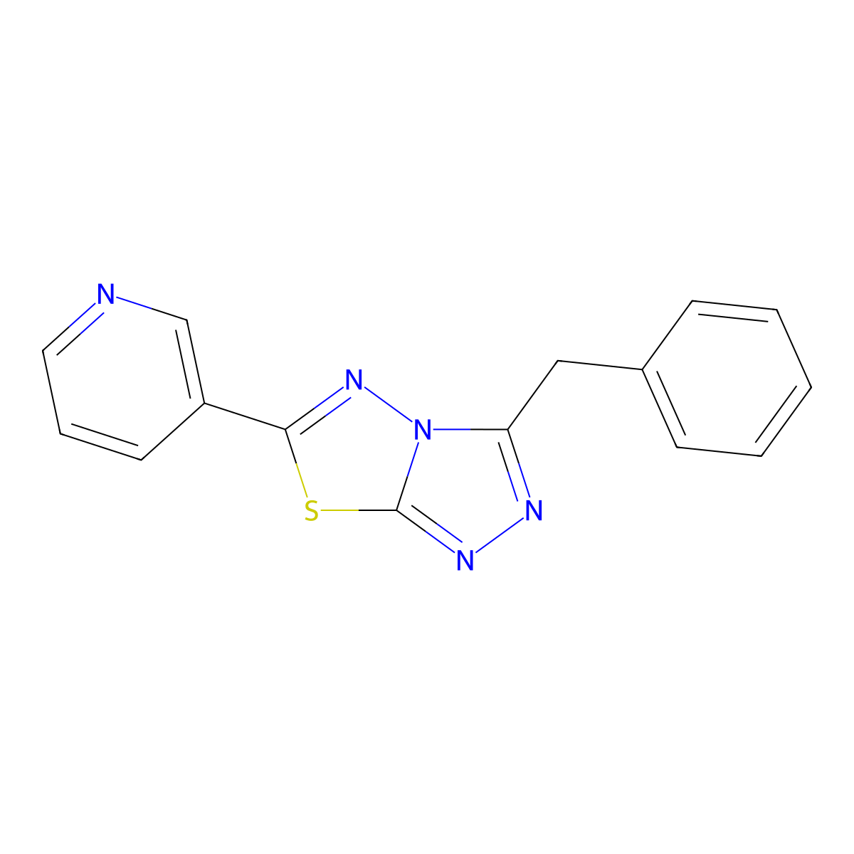 3-Benzyl-6-(3-pyridinyl)[1,2,4]triazolo[3,4-b][1,3,4]thiadiazole molecular structure, CAS 496842-88-7