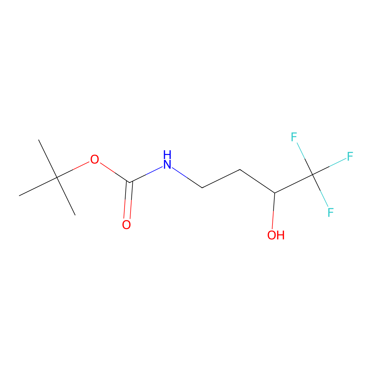 tert-Butyl (4,4,4-trifluoro-3-hydroxybutyl)carbamate molecular structure, CAS 496847-72-4