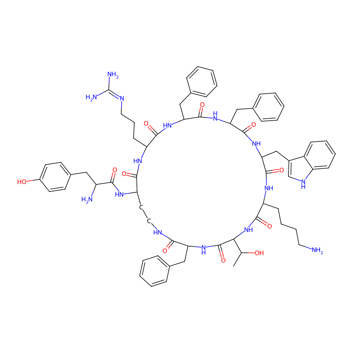 Tyr-(D-Dab4,Arg5,D-Trp8)-cyclo-Somatostatin-14 (4-11) molecular structure, CAS 496849-46-8