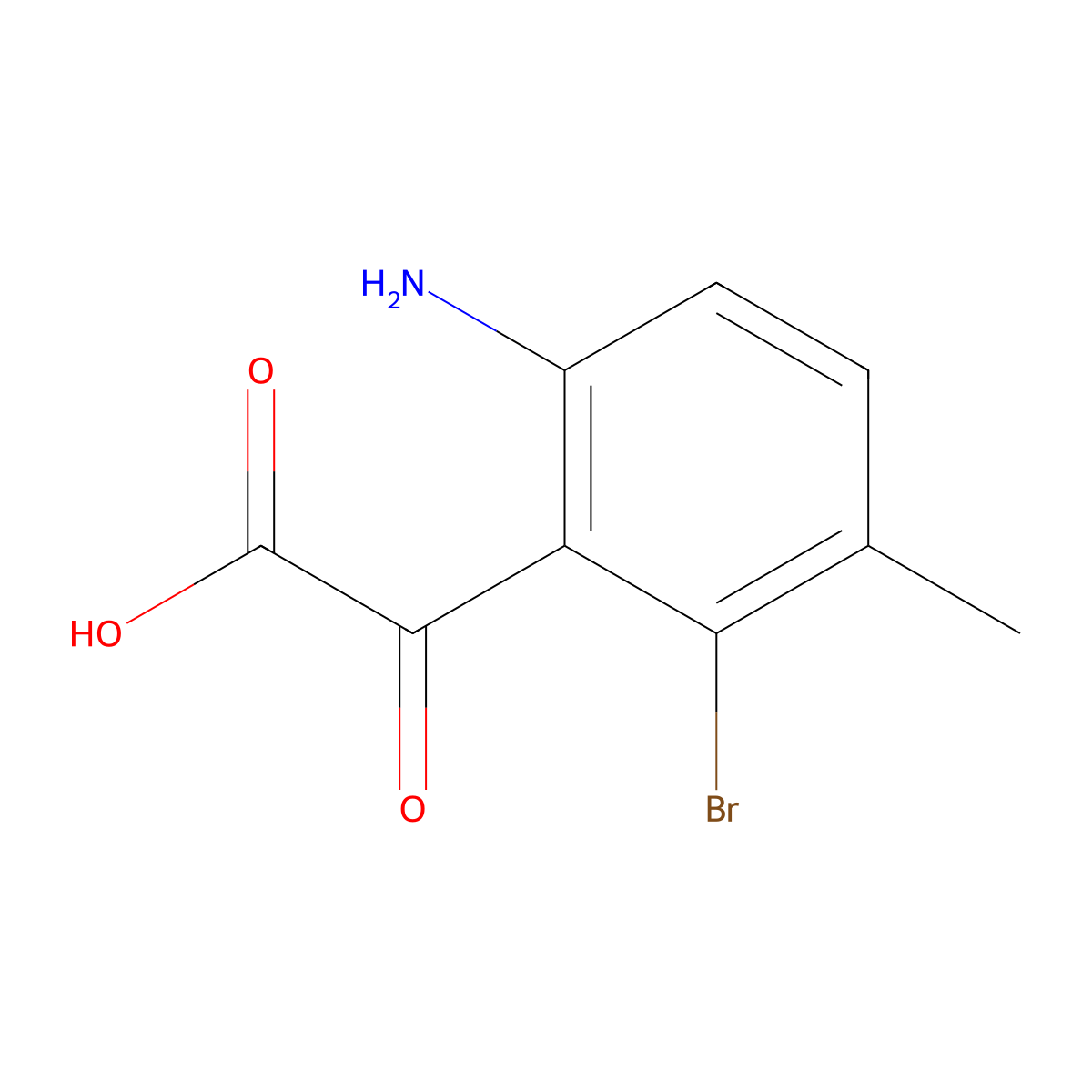 2-(6-Amino-2-bromo-3-methylphenyl)-2-oxoacetic acid molecular structure, CAS 496854-84-3