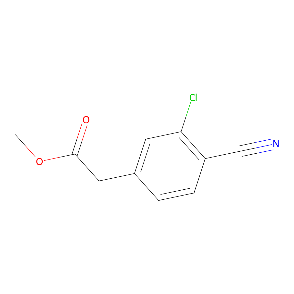 Methyl 2-(3-chloro-4-cyanophenyl)acetate molecular structure, CAS 496856-45-2