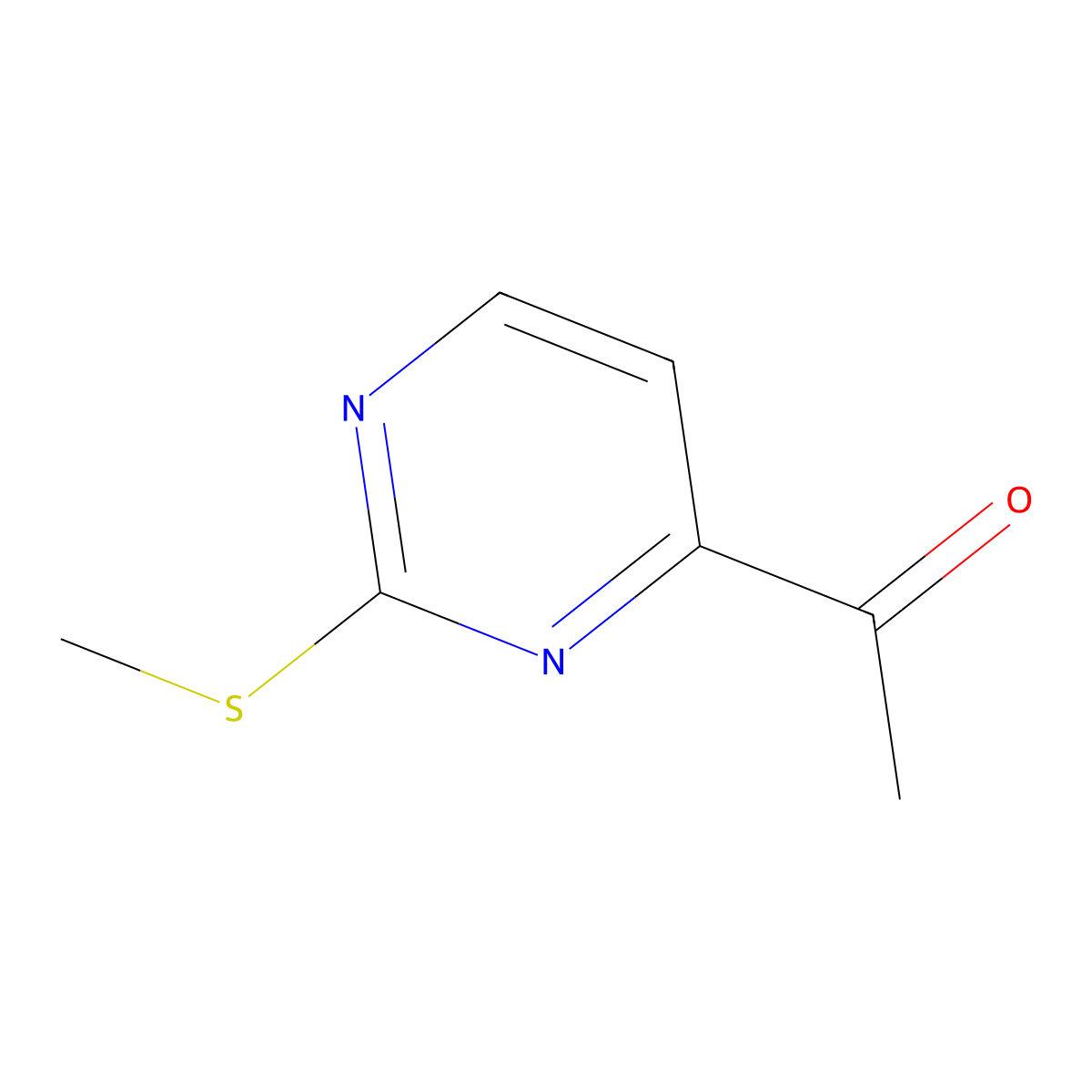 1-[2-(Methylsulfanyl)pyrimidin-4-yl]ethan-1-one molecular structure, CAS 496863-48-0