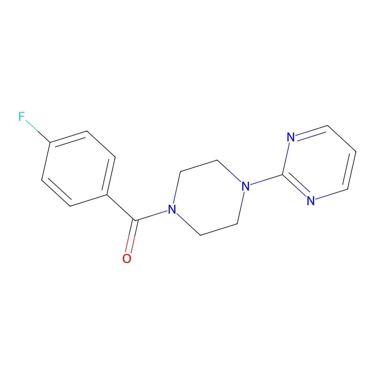 (4-Fluorophenyl)-(4-pyrimidin-2-ylpiperazin-1-yl)methanone molecular structure, CAS 496867-82-4