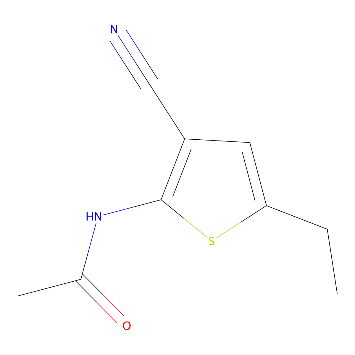 N-(3-cyano-5-ethylthiophen-2-yl)acetamide molecular structure, CAS 496875-06-0