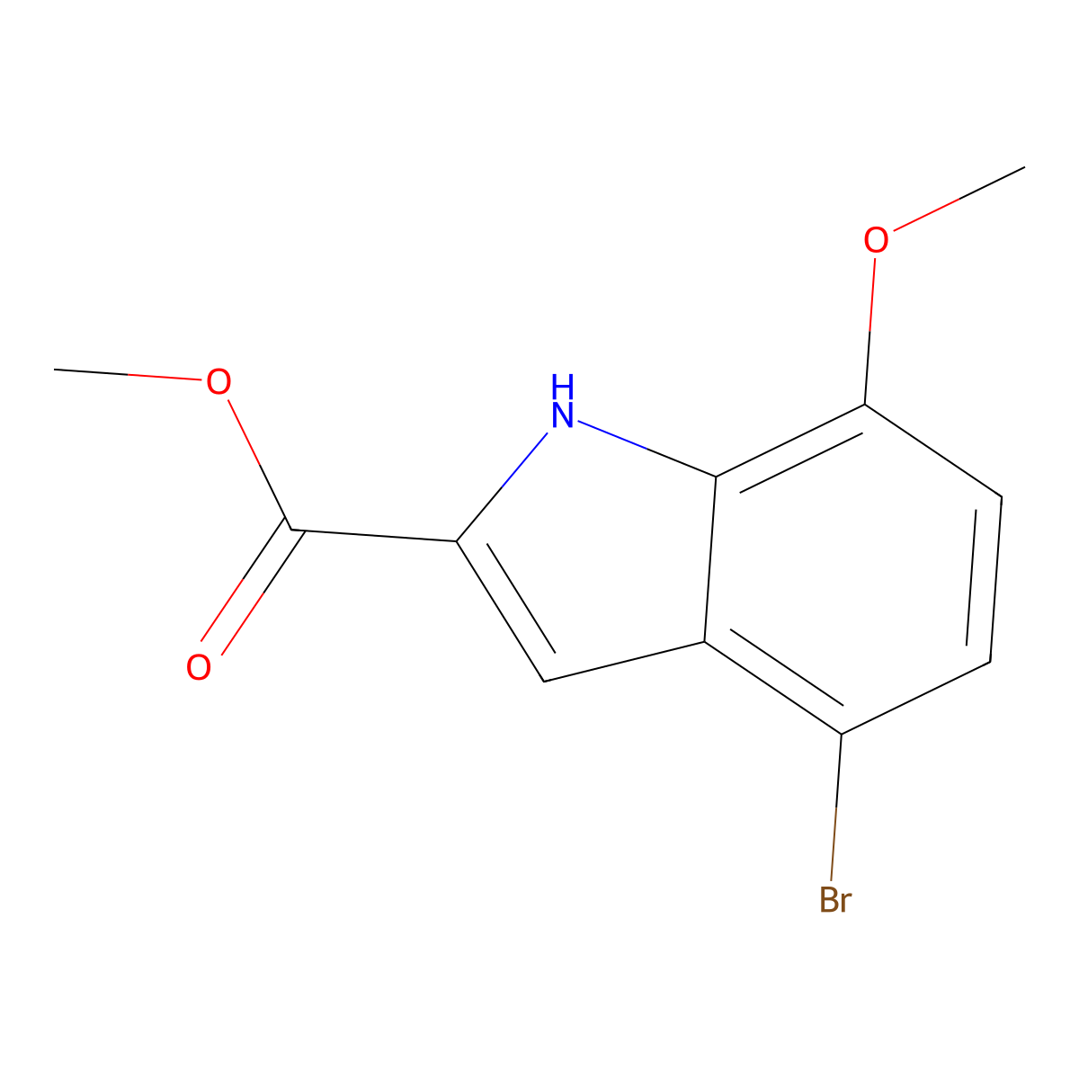 methyl 4-bromo-7-methoxy-1H-indole-2-carboxylate molecular structure, CAS 496875-52-6