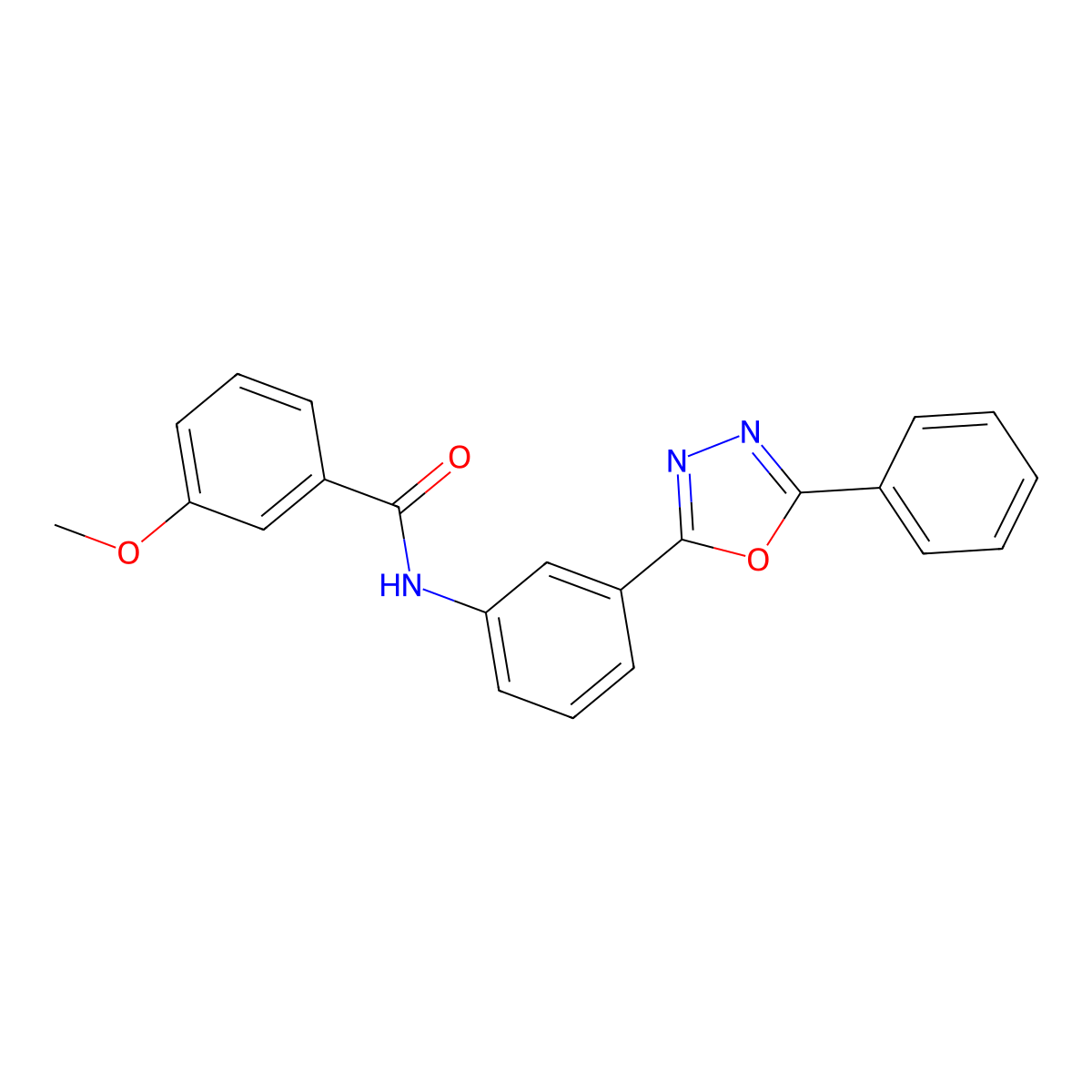 3-methoxy-N-[3-(5-phenyl-1,3,4-oxadiazol-2-yl)phenyl]benzamide molecular structure, CAS 496875-84-4