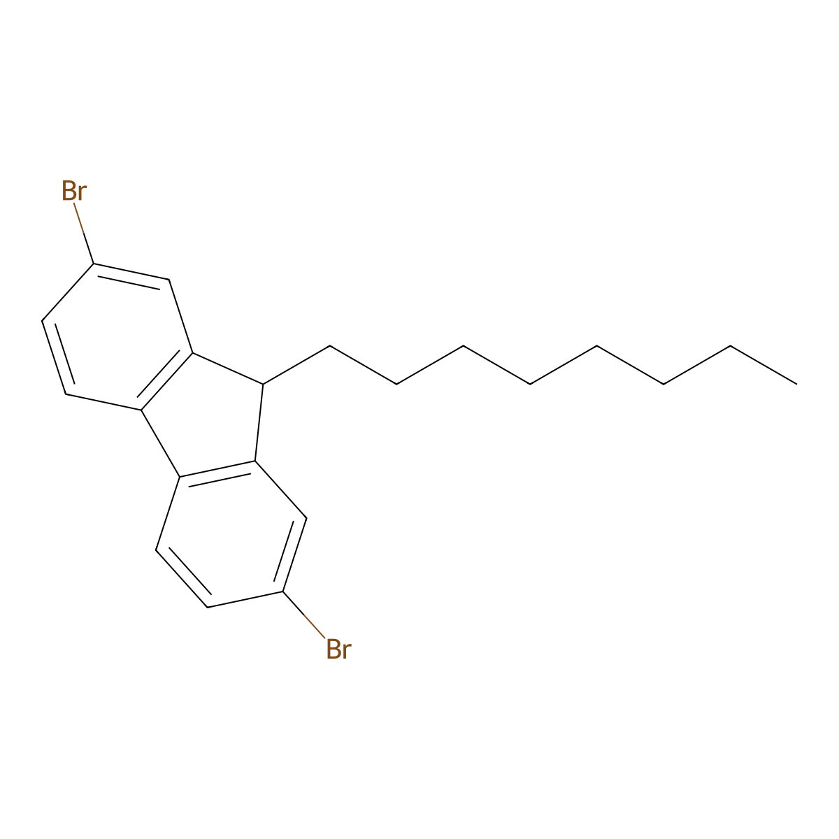 2,7-Dibromo-9-octyl-9H-fluorene molecular structure, CAS 496879-77-7