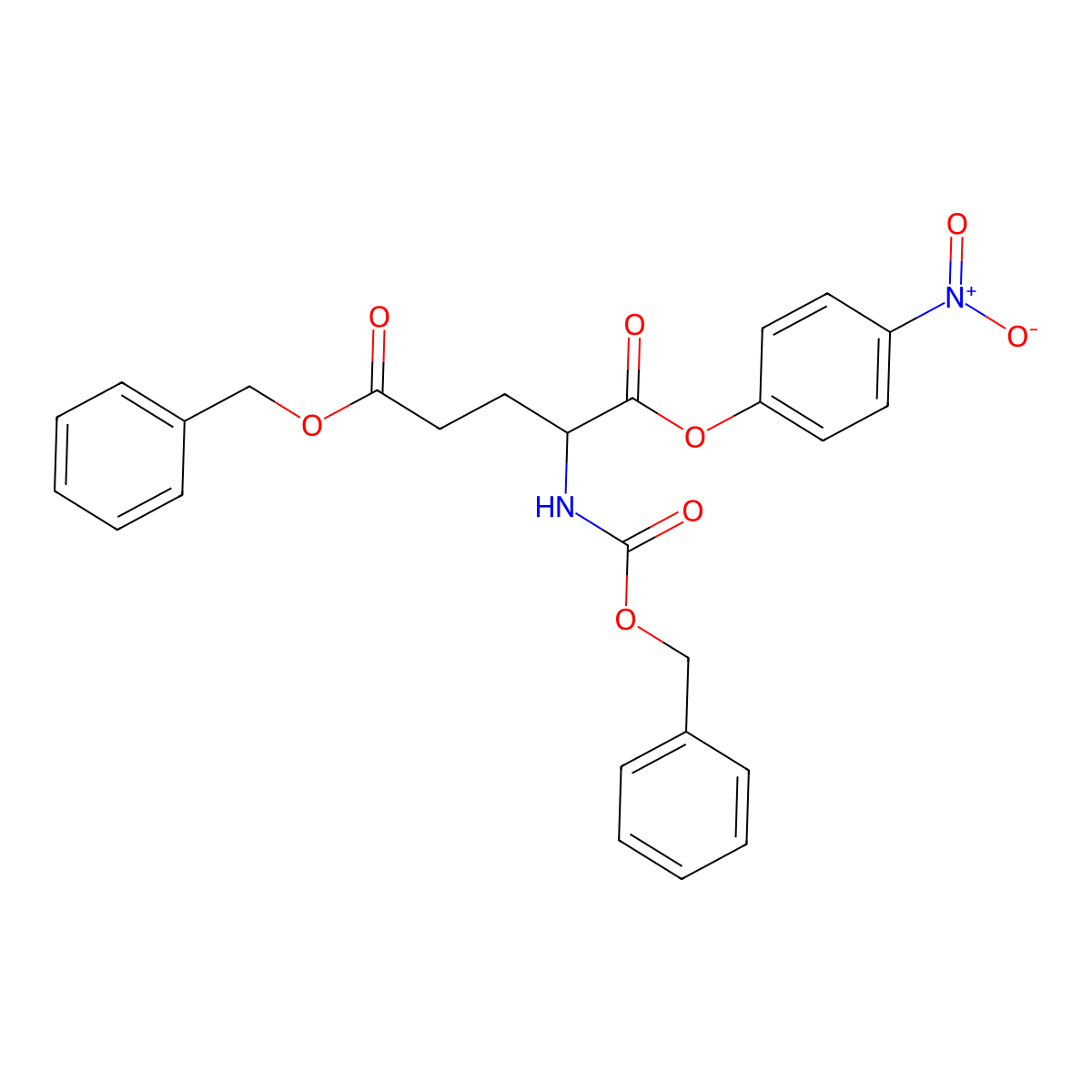 5-O-Benzyl 1-O-(4-nitrophenyl) (2S)-2-(phenylmethoxycarbonylamino)pentanedioate molecular structure, CAS 49689-66-9