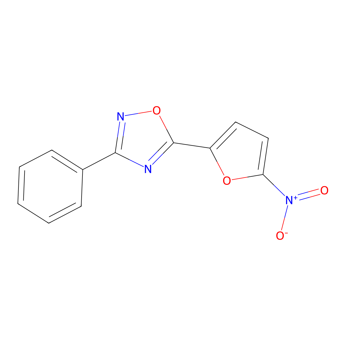 5-(5-Nitrofuran-2-yl)-3-phenyl-1,2,4-oxadiazole molecular structure, CAS 4969-61-3