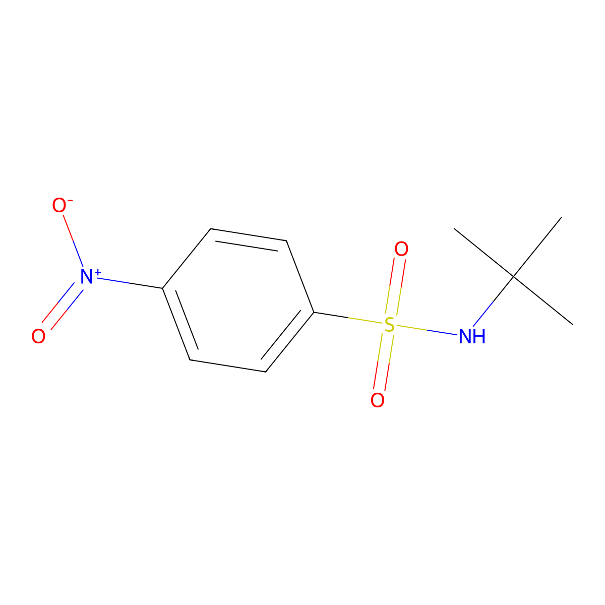 N-tert-Butyl 4-Nitrophenylsulfonamide molecular structure, CAS 49690-09-7