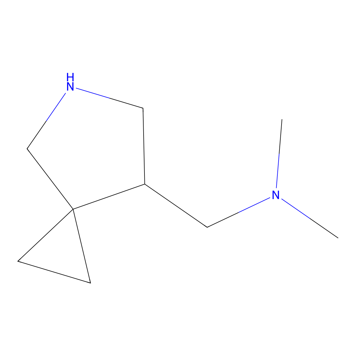 ((5-Azaspiro(2.4)heptan-7-yl)methyl)dimethylamine molecular structure, CAS 496908-98-6