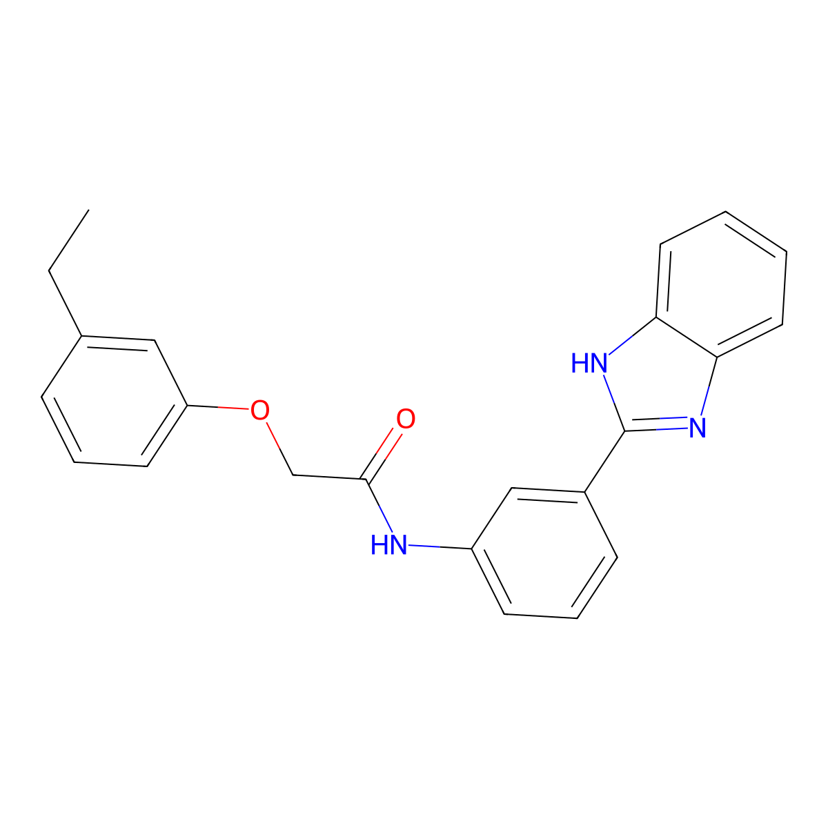 N-[3-(1H-benzimidazol-2-yl)phenyl]-2-(3-ethylphenoxy)acetamide molecular structure, CAS 496913-26-9