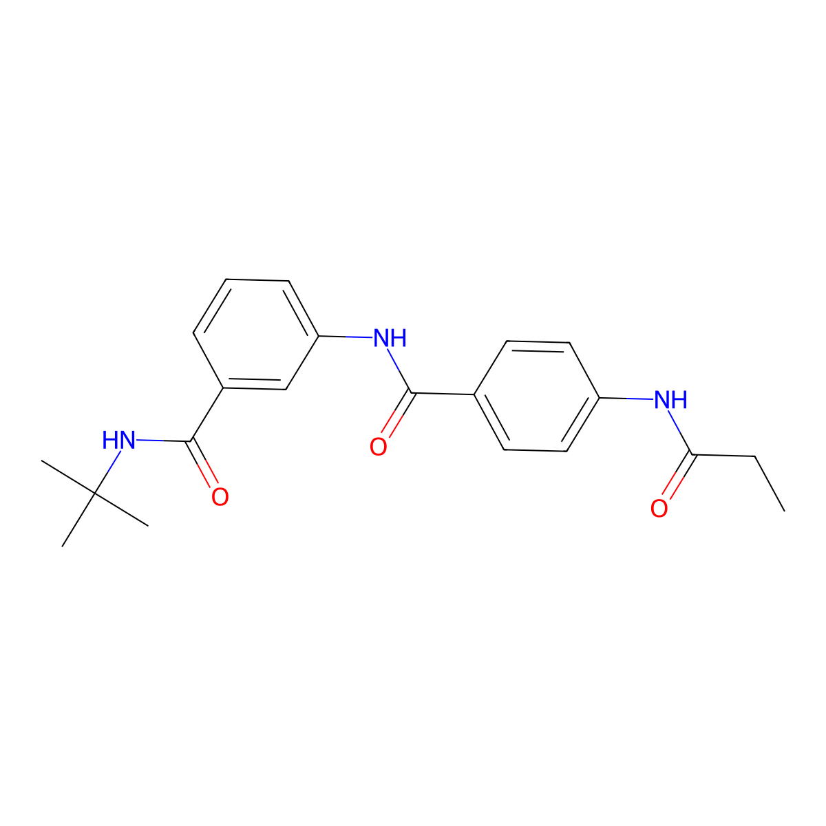 N-tert-butyl-3-[[4-(propanoylamino)benzoyl]amino]benzamide molecular structure, CAS 496913-27-0