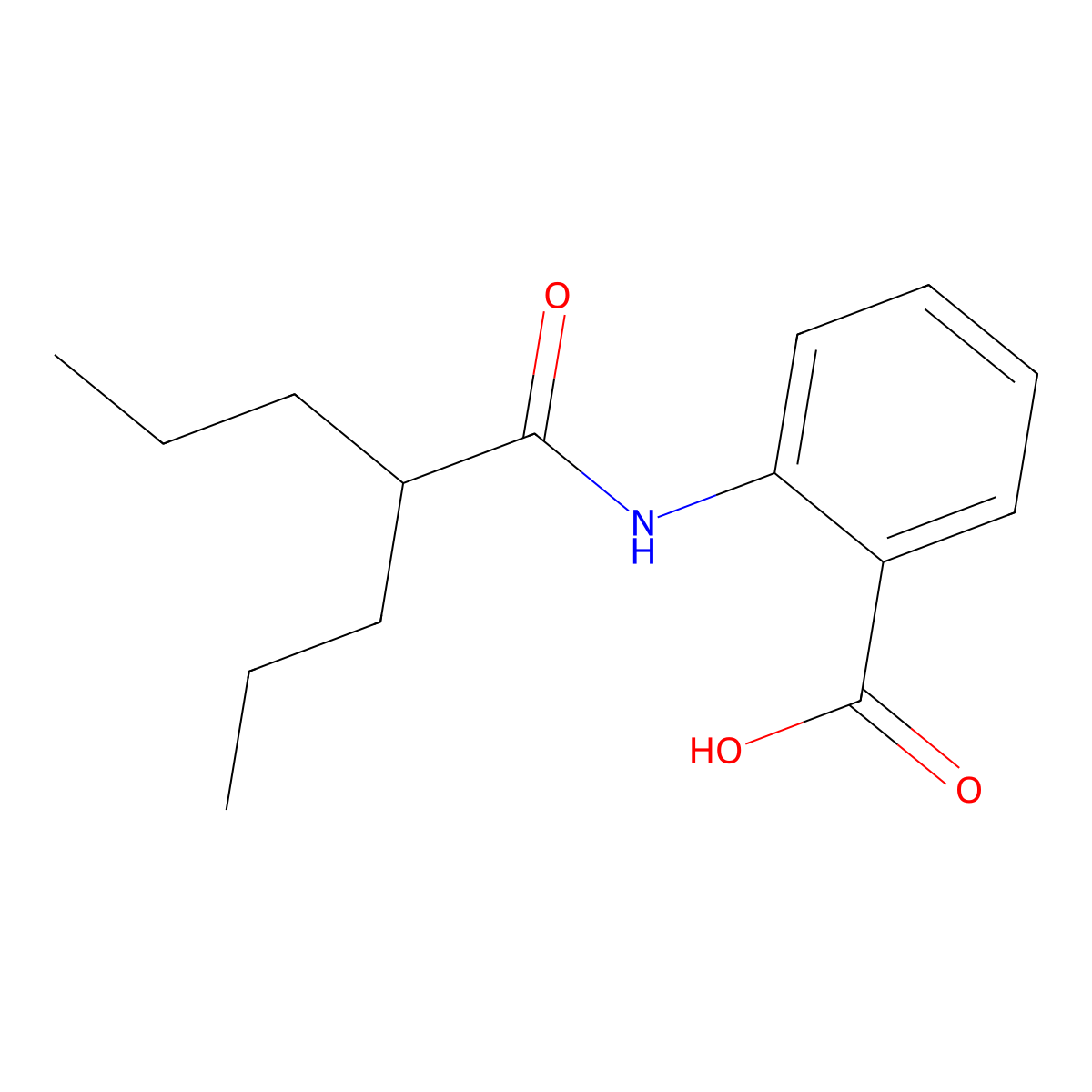 2-[(2-Propylpentanoyl)amino]benzoic acid molecular structure, CAS 496913-29-2